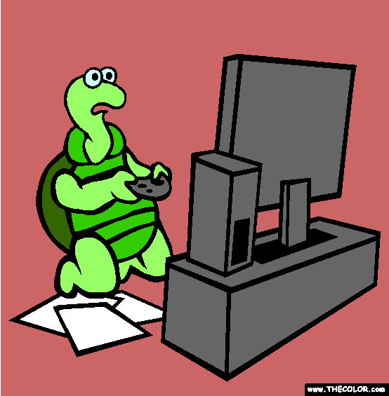 Turtle The Videogame Tester Online Coloring Page