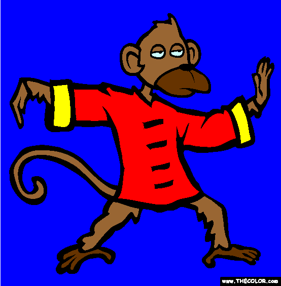 Tai Chi Chimp Online Coloring Page