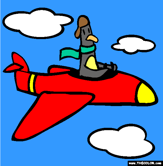 Penguin Pilot Online Coloring Page 