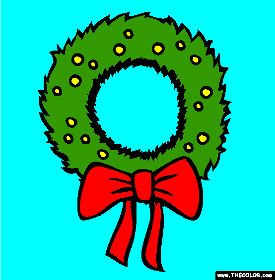 Christmas Wreath Online Coloring Page