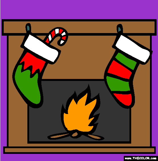 Christmas Stockings Online Coloring Page