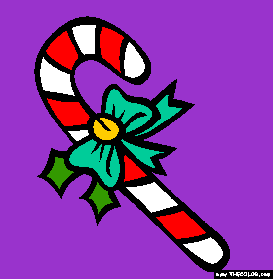 Candy Cane Coloring Page