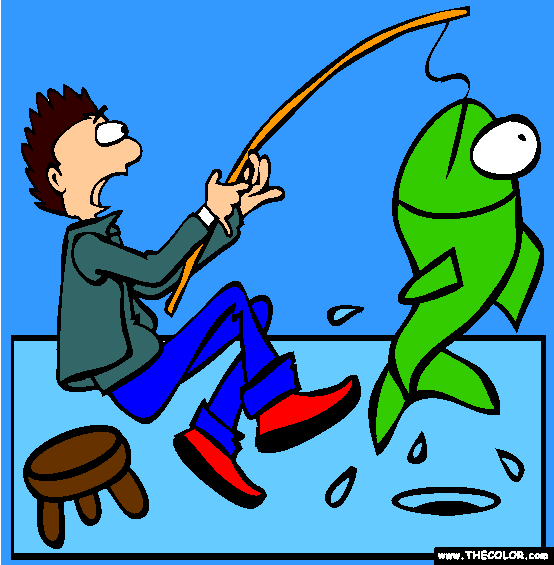 Ice Fishing Coloring Page