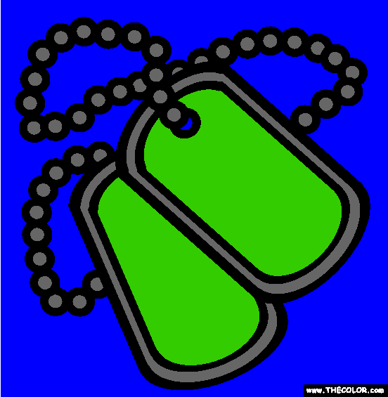 Dog Tag Veterans Day Coloring Page