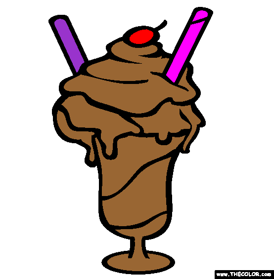 Ice Cream Sundae Coloring Page