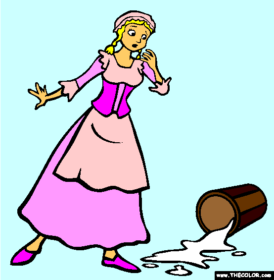 The Milkmaid And Her Pail Coloring Page
