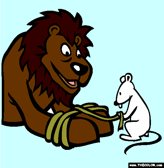 The Lion And The Mouse Coloring Page