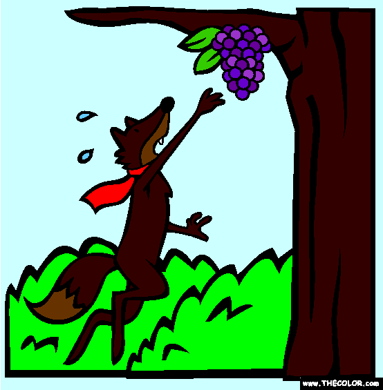 The Fox And The Grapes Coloring Page