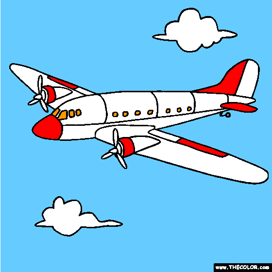 Free Propeller Prop Plane Coloring Page