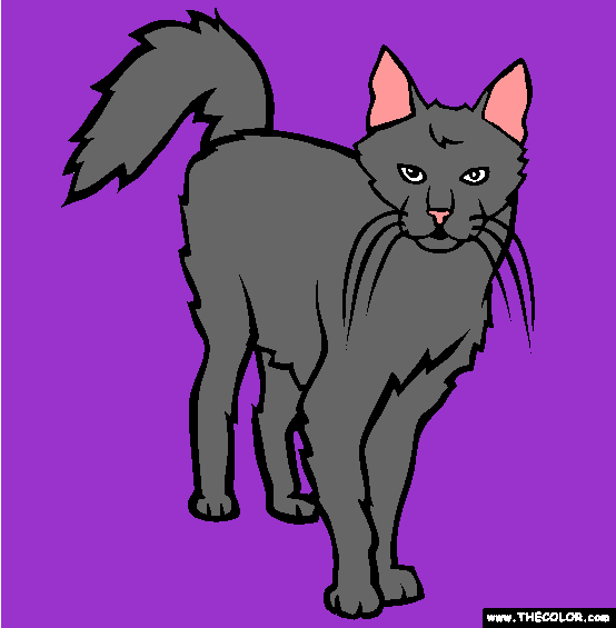 Turkish Angora Breed Cat Online Coloring Page