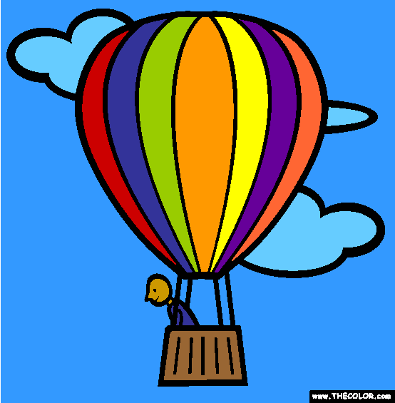 The Hot Air Balloon Coloring Page