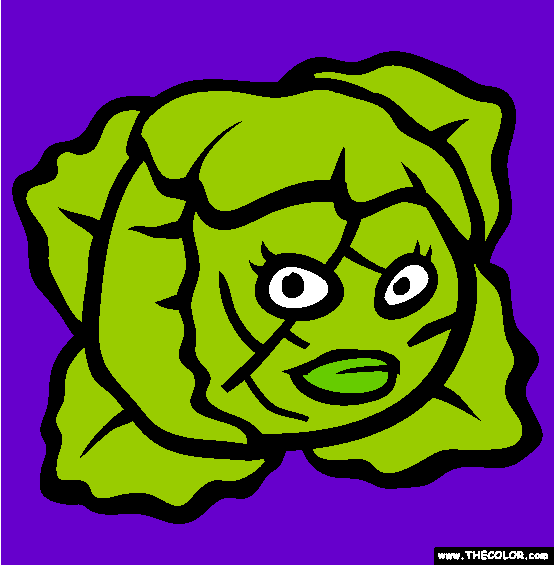 Cabbage Coloring Page