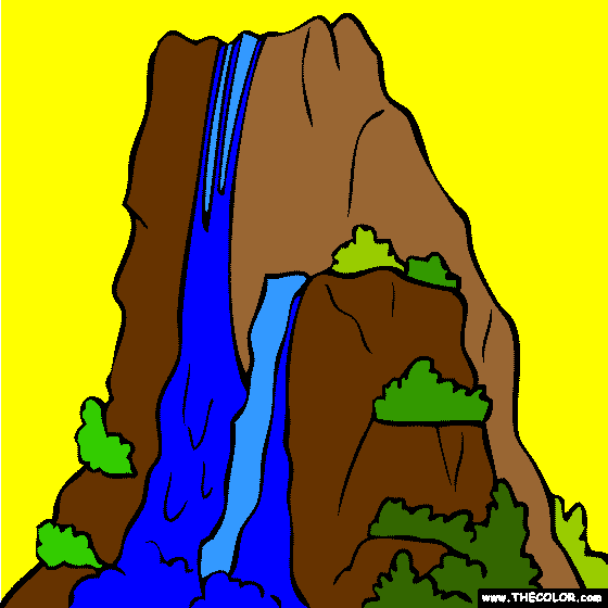 Angel Falls Venezuela Waterfall Coloring Page