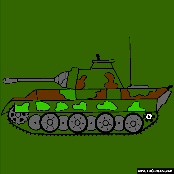 Panzer Panther Tank Online Coloring Page