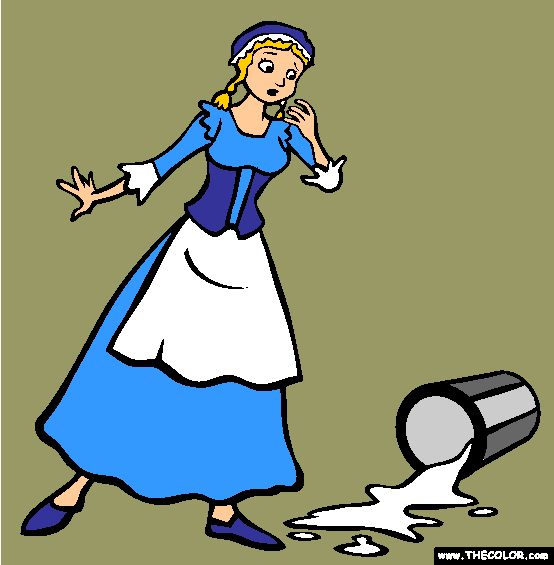 The Milkmaid And Her Pail Coloring Page