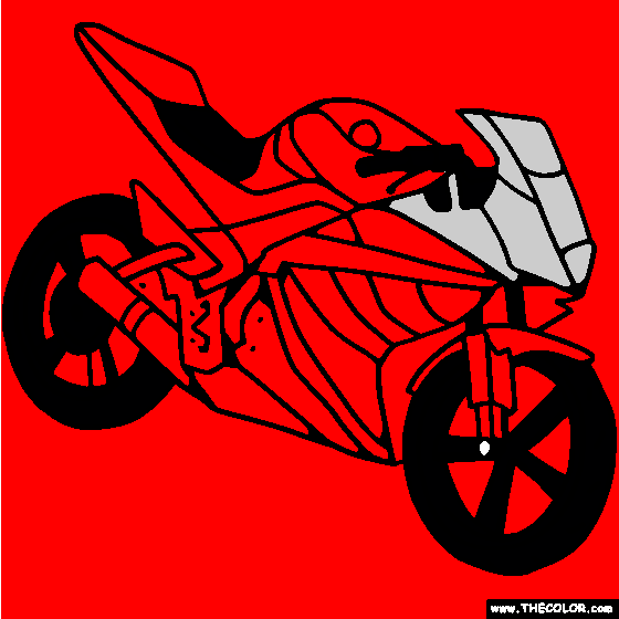 Yamaha Sportbike Motorcycle Online Coloring Page