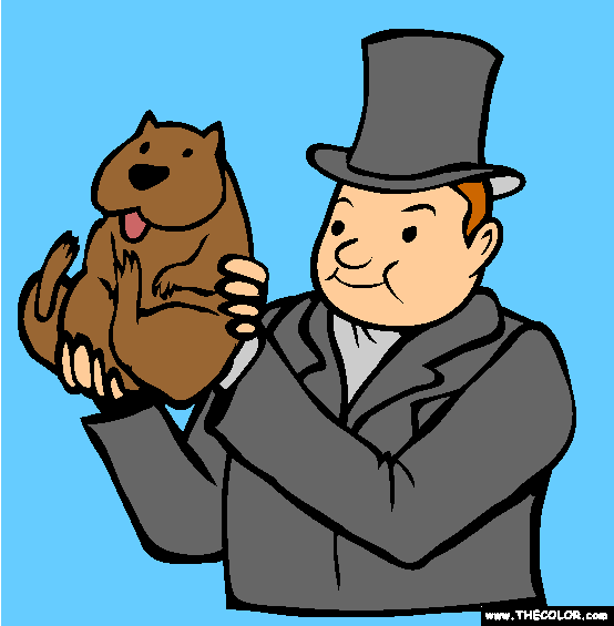 Holding Groundhog Coloring Page Punxsutawney Phil