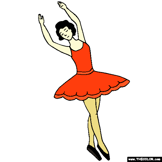 Twirling Ballerina Coloring Page