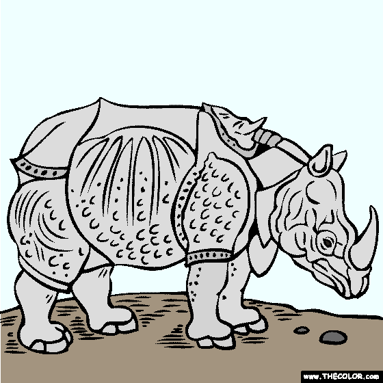 Albrecht Durer - rhinoceros Painting Coloring Page