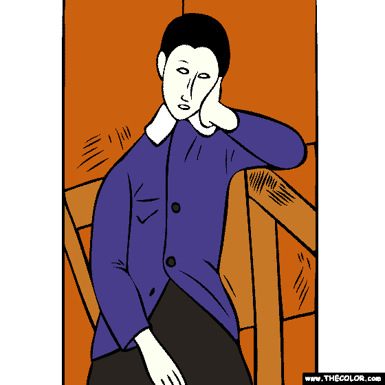 Amedeo Modigliani - The Boy painting Coloring Page