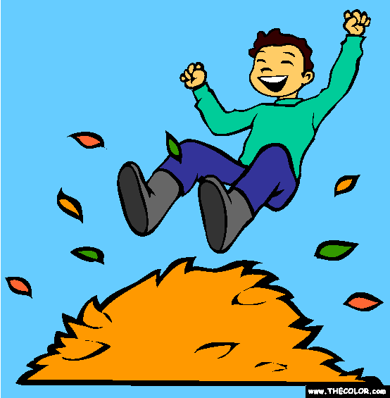 Pile of Leaves Fall Coloring Page