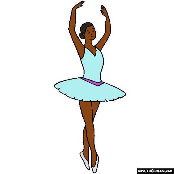 Ballerina fifth position Ballet Coloring Page