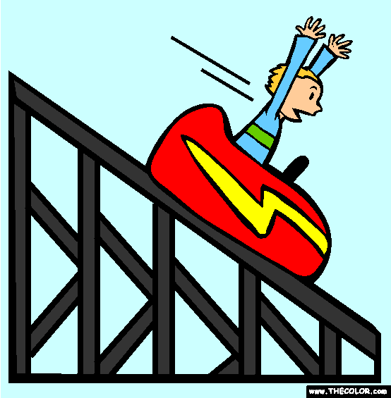 Roller Coaster Coloring Page