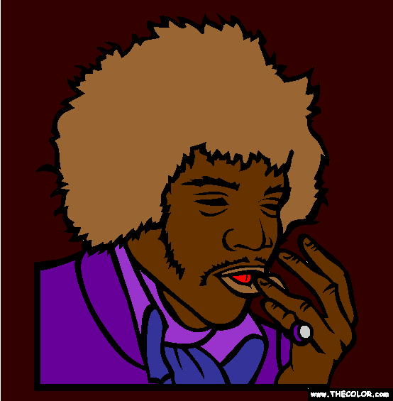 Jimi Hendrix Coloring Page