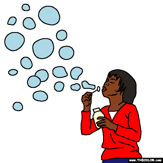 Blowing Bubbles Coloring Page