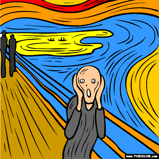 Edvard-munch-painting-the-scream Coloring Page