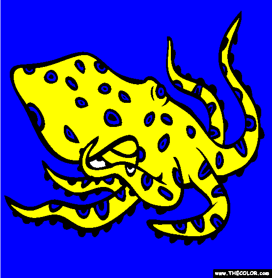 Blue Ringed Octopus Coloring Page