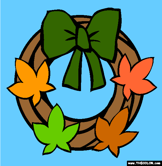 Fall Wreath Coloring Page