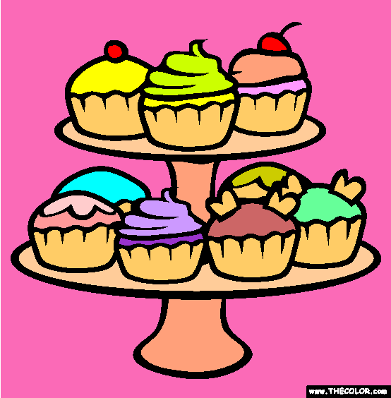 Cupcakes Coloring Page