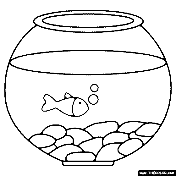 Fishbowl Coloring Page