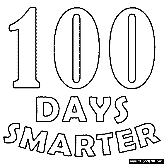 100 Days Smarter Coloring Page