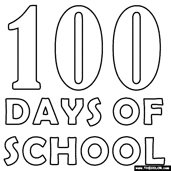 100 Days of School Coloring Page