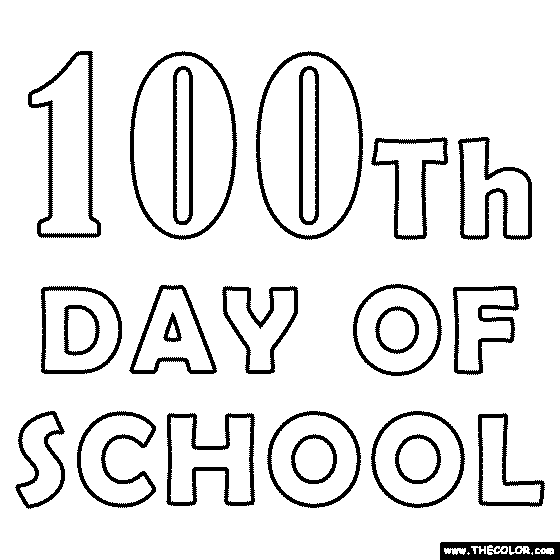 100th Day of School Coloring Page