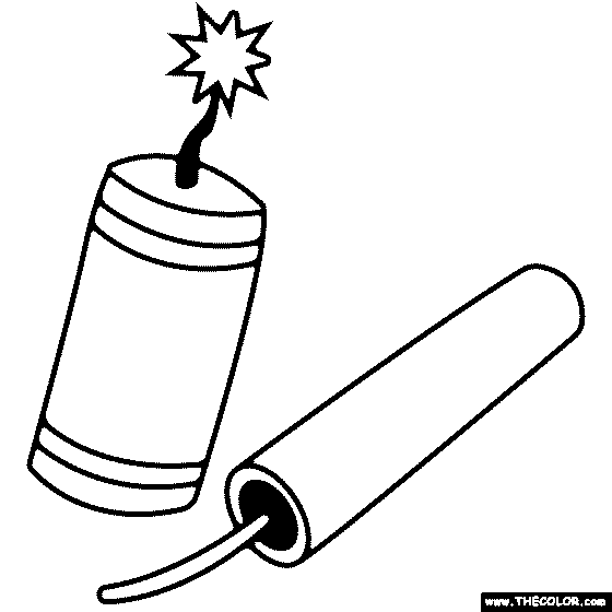 4th of July Firecrackers Coloring Page
