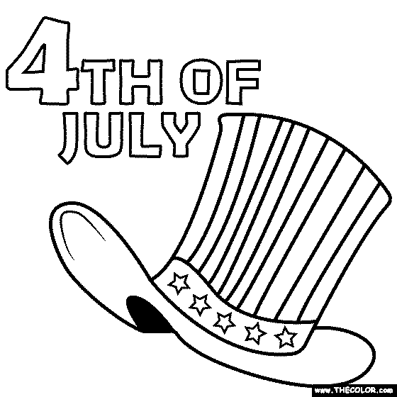 4th of July Hat Coloring Page