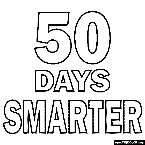 50 Days Smarter Coloring Page