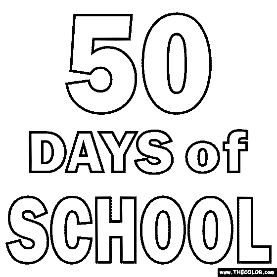 50 Days of School Coloring Page