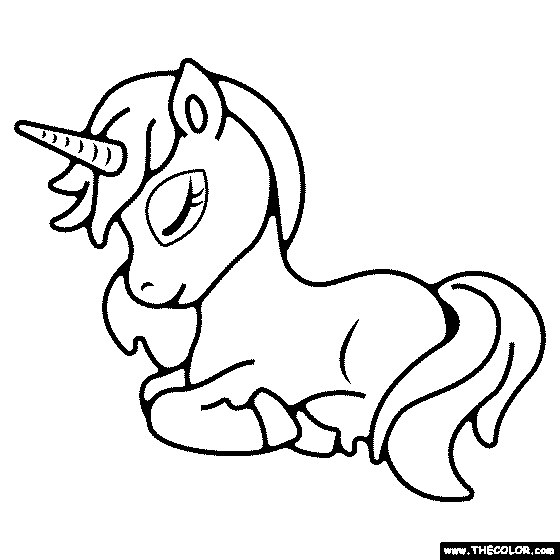 Cute baby unicorn coloring page for girls vector - Stock Illustration  [105317940] - PIXTA