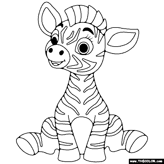 Baby Zebra Coloring Page