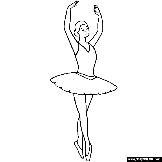 Ballerina and Ballet Dancer Online Coloring Pages