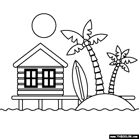 Download Beach Online Coloring Pages