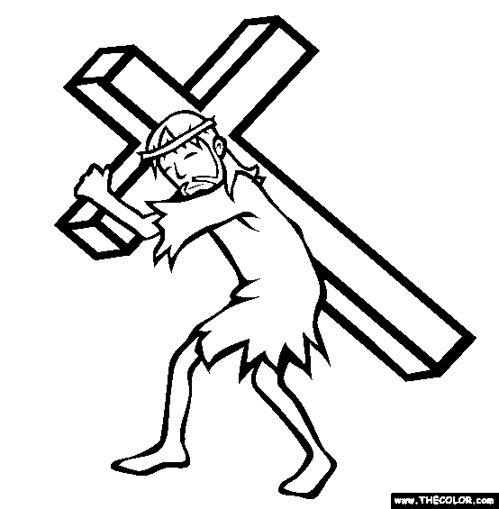 Bearing The Cross Coloring Page Free Bearing The
