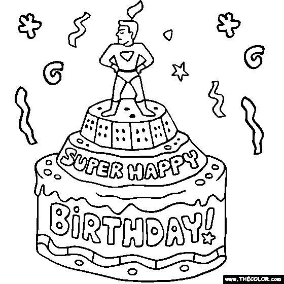 1st birthday cake coloring page
