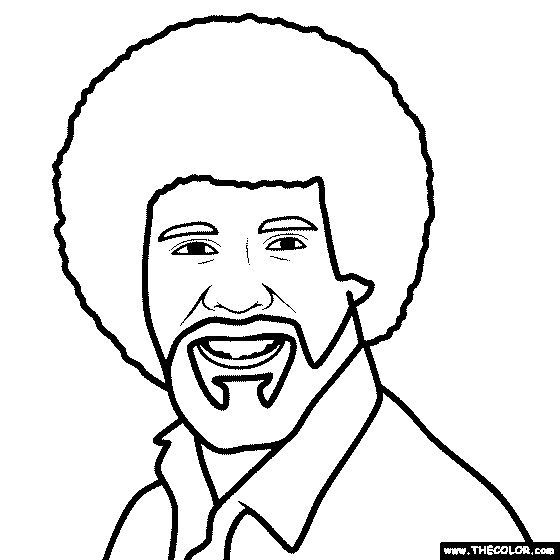 Bob Ross Coloring Page