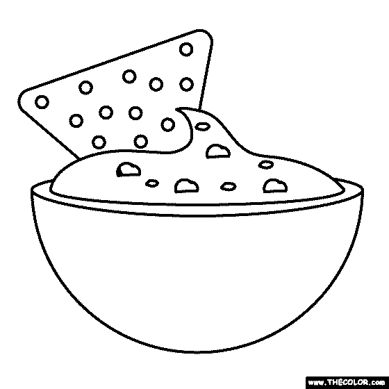 Chips And Guacamole Coloring Page