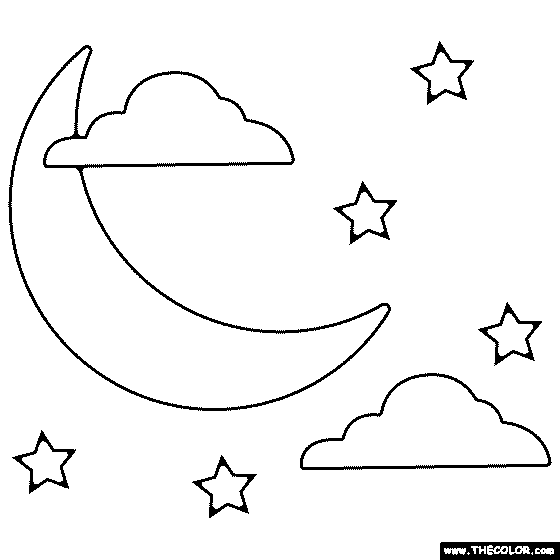 Crescent Moon Coloring Page